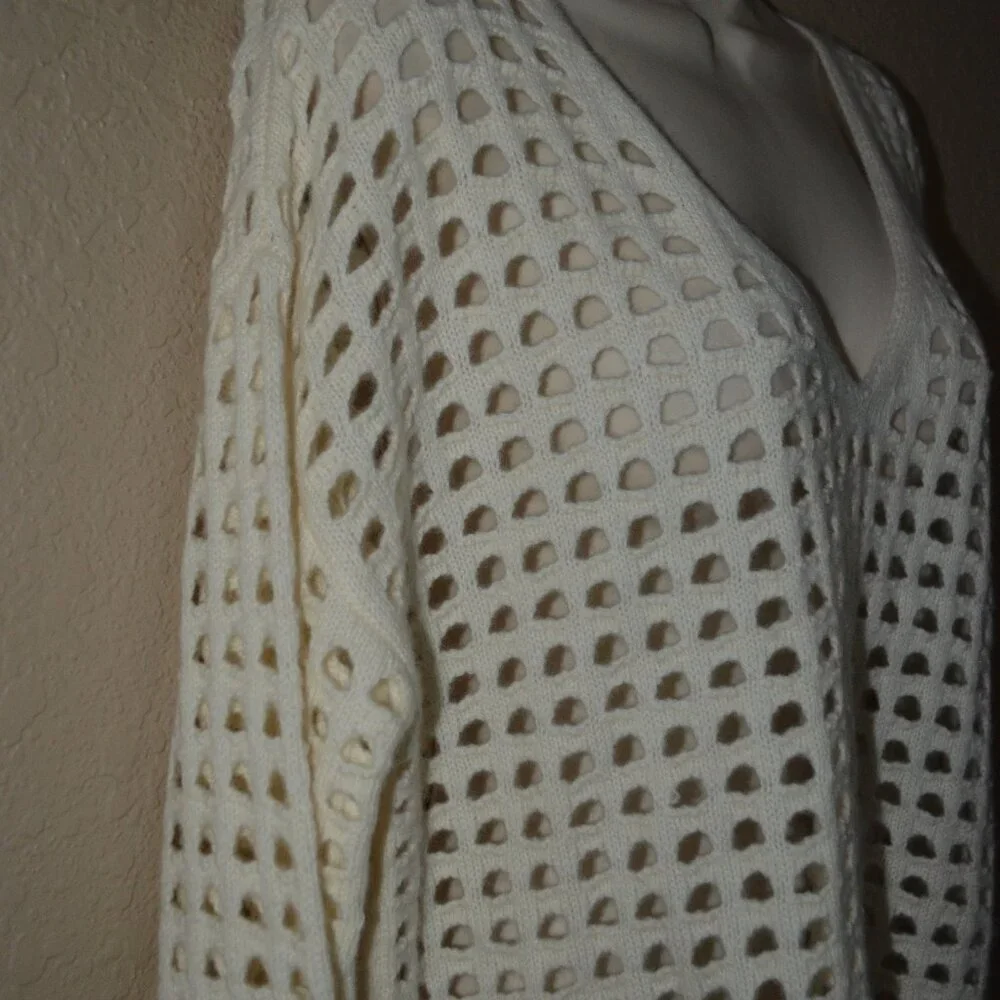 NWT $945 SABLYN Ivory Rumi Knit Cashmere V-Neck Long Sleeve Sweater